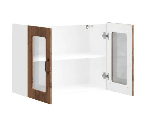 Virtuves Sienas Skapis Ar Stikla Durvīm Kalmar Veca Koka Vidaxl