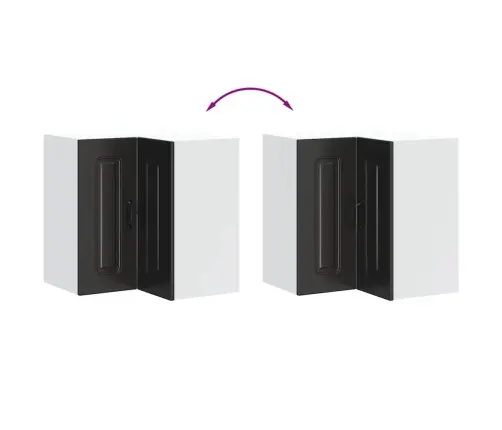 Virtuvės Sieninė Kampinė Spintelė "Kalmar" Juoda