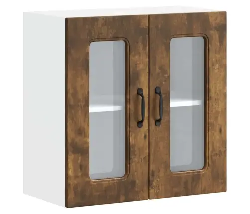 Köögi Seinakapp Klaasuksega "Kalmar", Suitsutatud Tamm, Töödeldud Puit