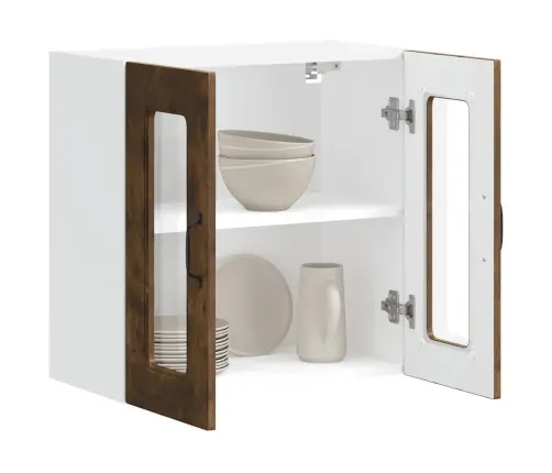 Köögi Seinakapp Klaasuksega "Kalmar", Suitsutatud Tamm, Töödeldud Puit