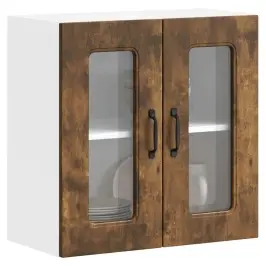 Köögi Seinakapp Klaasuksega "Kalmar", Suitsutatud Tamm, Töödeldud Puit