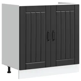 Izlietnes Pamatnes Skapis "Lucca" Black Engineered Wood Vidaxl