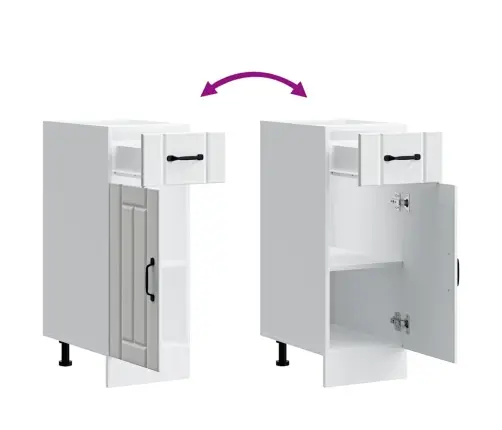 Köögi Aluskapp Lucca, Valge, Tehispuit