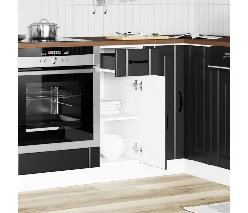 Virtuvės Spintelė, Lucca, Juoda, Apdirbta Mediena