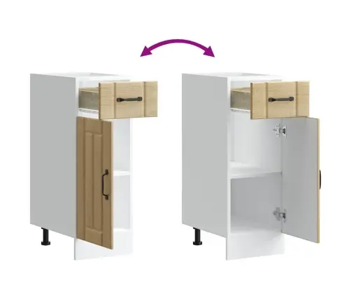 Virtuvės Spintelė, Lucca, Sonoma Ąžuolo, Apdirbta Mediena