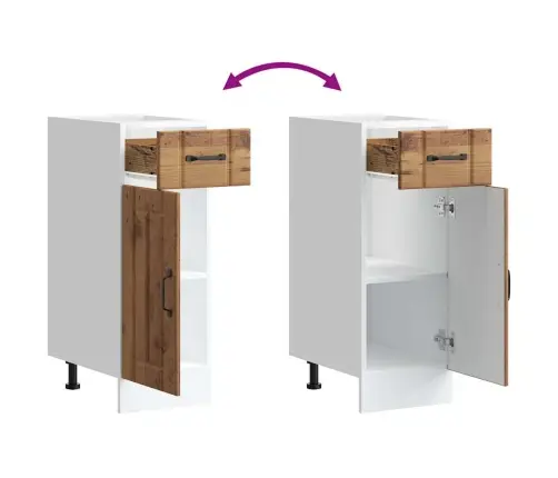 Virtuves Apakšējai Skapītis, Lucca, Veca Koka Vidaxl