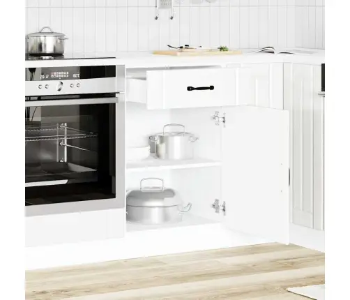 Virtuvės Spintelė, Lucca, Balta, Apdirbta Mediena