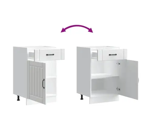 Virtuvės Spintelė, Lucca, Balta, Apdirbta Mediena