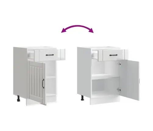 Virtuvės Spintelė, Lucca, Balta, Apdirbta Mediena