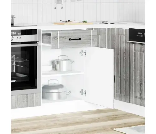 Virtuvės Spintelė, Lucca, Pilka, Apdirbta Mediena