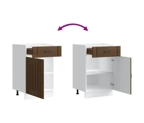 Köögi Aluskapp Lucca, Pruun Tamm, Tehispuit