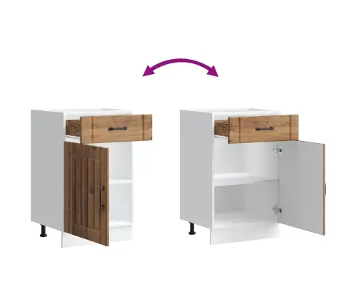 Virtuves Apakšējai Skapītis, Lucca, Veca Koka Vidaxl