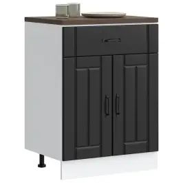 Virtuves Apakšējai Skapītis, Lucca, Melns, Inženierijas Koks Vidaxl