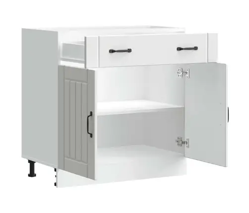 Virtuves Apakšējai Skapītis, Lucca, Balts, Inženierijas Koks Vidaxl