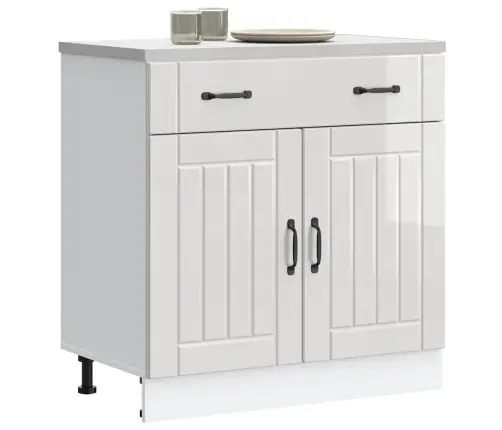 Köögi Aluskapp Lucca, Kõrgläikega Valge, Tehispuit