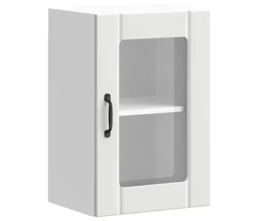 Sieninė Virtuvės Spintelė Su Stiklinėmis Durimis "Lucca" Balta