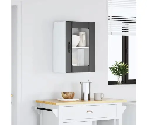 Klaasuksega Köögiseinakapp, Lucca, Must