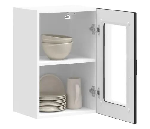 Klaasuksega Köögiseinakapp, Lucca, Must