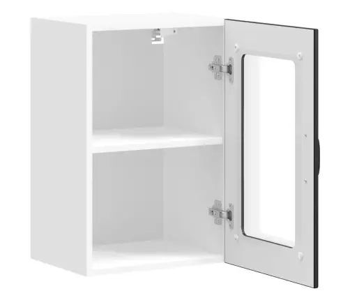 Klaasuksega Köögiseinakapp, Lucca, Must