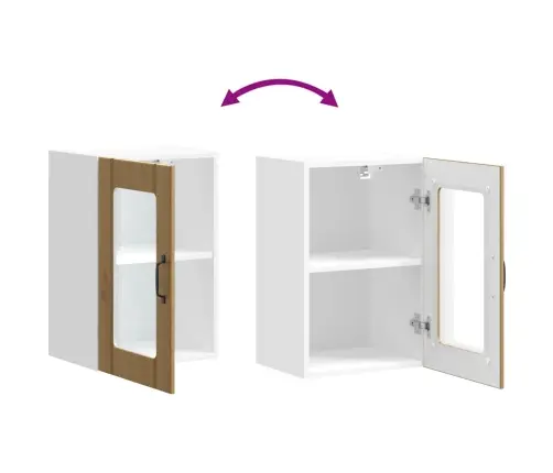 Virtuves Sienas Skapis Ar Stikla Durvīm 