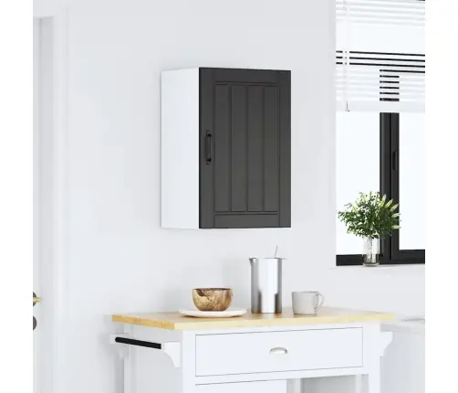 Virtuvės Sieninė Spintelė "Lucca" Juoda Inžinierinė Mediena