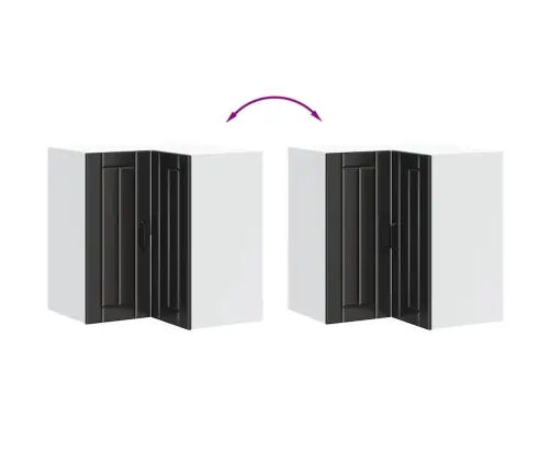 Virtuvės Sieninė Kampinė Spintelė "Lucca" Black Engineered Wood