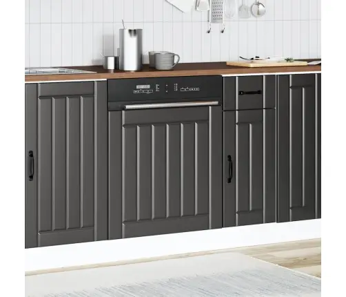 Nõudepesumasina Paneel, Lucca, Must, Tehispuit