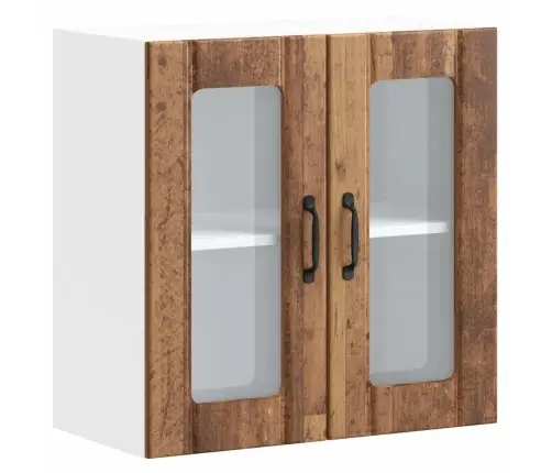 Köögi Seinakapp Klaasuksega "Lucca", Vanast Puidust, Töödeldud Puit