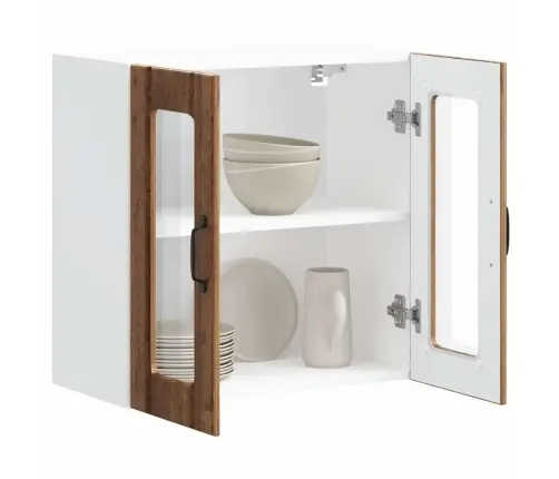 Köögi Seinakapp Klaasuksega "Lucca", Vanast Puidust, Töödeldud Puit