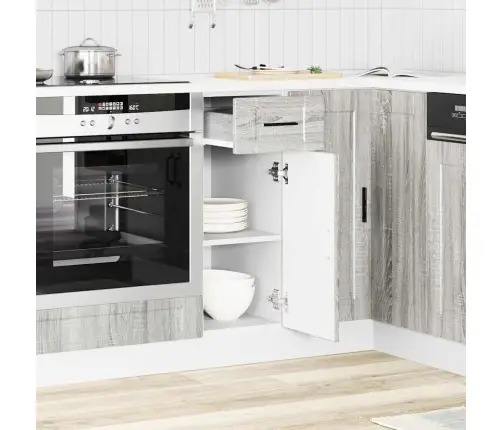 Virtuvės Spintelė, Porto, Pilka, Apdirbta Mediena