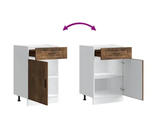 Virtuvės Spintelė, Porto, Dūminio Ąžuolo, Apdirbta Mediena