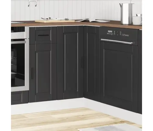 Virtuvės Kampinė Spintelė, Porto, Juoda, Apdirbta Mediena
