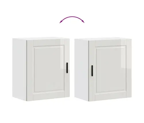 Virtuvės Sieninės Spintelės 2 Vnt "Porto" Blizganti Balta