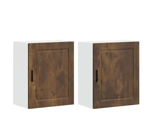 Sieninės Virtuvės Spintelės 2 Vnt "Porto" Rūkyto Ąžuolo