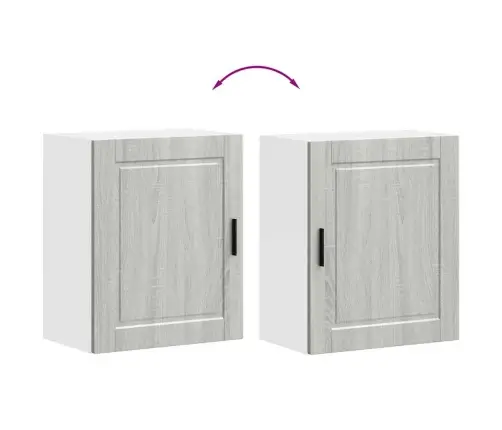 Sieninės Virtuvės Spintelės 2 Vnt "Porto" Pilka Sonoma