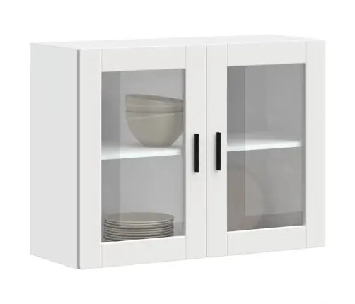 Klaasuksega Köögiseinakapp, Porto, Valge