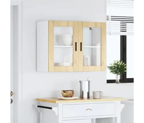 Virtuvės Spintelė Su Stiklinėmis Durimis, Porto, Sonoma Ąžuolo