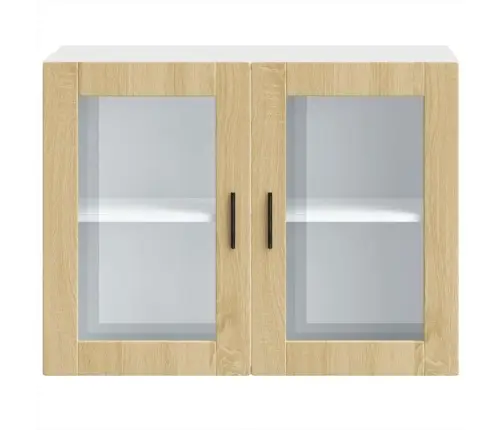Virtuvės Spintelė Su Stiklinėmis Durimis, Porto, Sonoma Ąžuolo