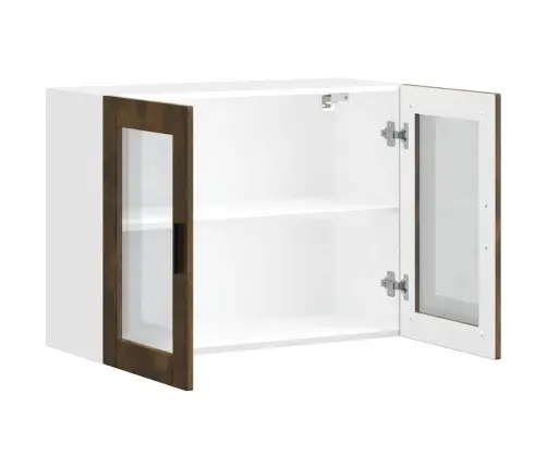 Virtuvės Spintelė Su Stiklinėmis Durimis, Porto, Dūminio Ąžuolo