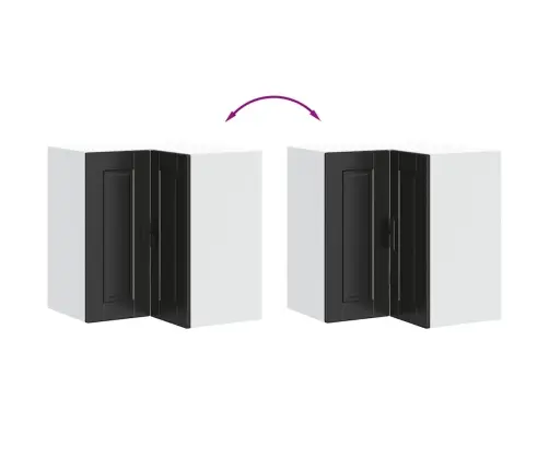 Virtuvės Spintelė, Porto, Juoda, Apdirbta Mediena