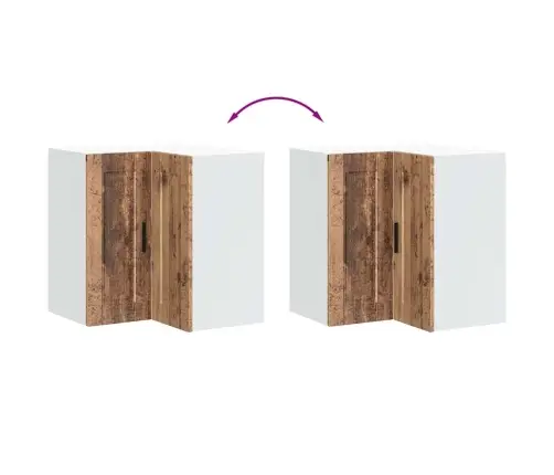 Virtuves Sienas Stūra Skapis, Porto Veca Koka Inženierijas Koks Vidaxl