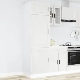 Virtuves Skapis, Porto, Balts, Inženierijas Koks Vidaxl