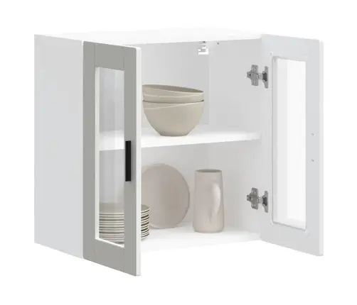 Virtuvės Spintelė Su Stiklinėmis Durimis, Porto, Balta