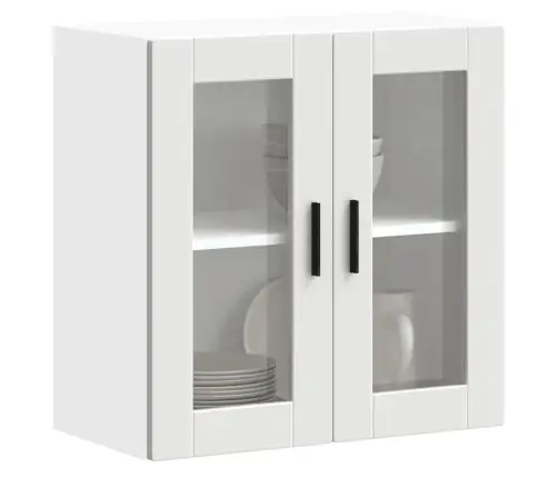 Virtuvės Spintelė Su Stiklinėmis Durimis, Porto, Balta