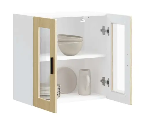 Virtuvės Spintelė Su Stiklinėmis Durimis, Porto, Sonoma Ąžuolo