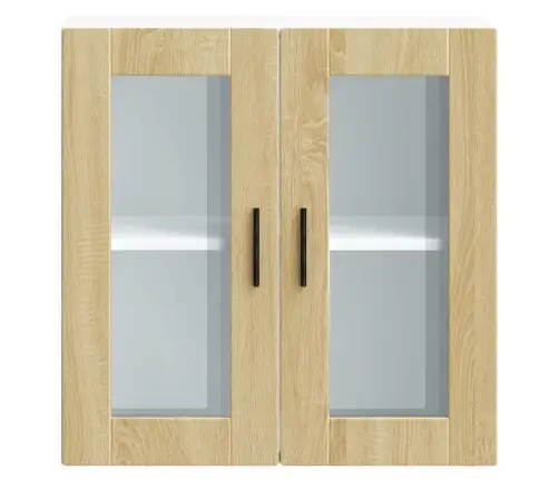 Virtuvės Spintelė Su Stiklinėmis Durimis, Porto, Sonoma Ąžuolo