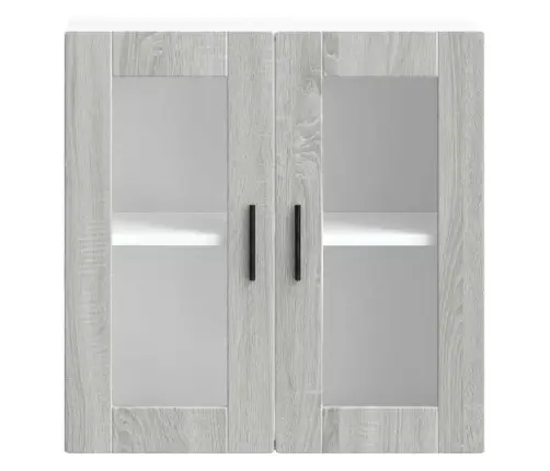 Virtuvės Spintelė Su Stiklinėmis Durimis, Porto, Pilka