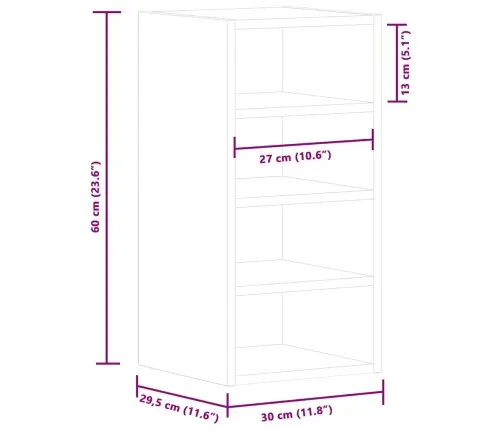 Pakabinama Spintelė “Riga" Rūkytas Ąžuolas 30X29, 5X60 Cm