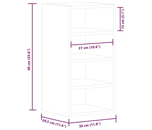 Rippuv Kapp "Riga", Hall Sonoma, 30X29,5X60 cm Töödeldud Puit