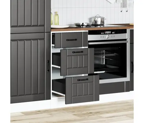 Köögipõrandakapp "Lucca", Must, Töödeldud Puit